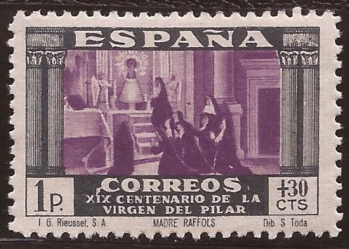 XIX Cent Virgen del Pilar 1940 1 pta +30 cents