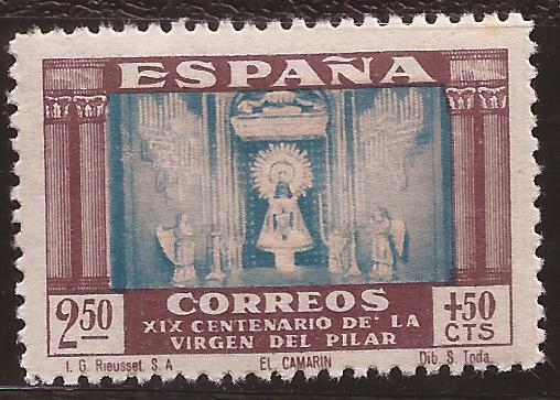 XIX Cent Virgen del Pilar 1940 2,50 pta + 50 cents