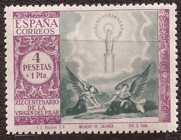 XIX Cent Virgen del Pilar 1940 4 ptas + 1 pta