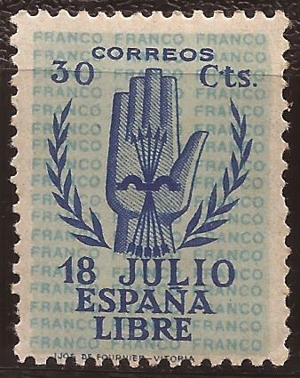 II Aniversario Alzamiento Nacional 1938 30 cents IJOS