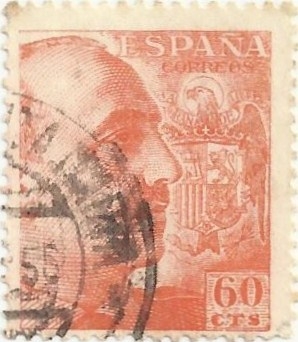 GENERAL FRANCO. TIPO DE 1939. VALOR FACIAL 60 Cts. EDIFIL 928