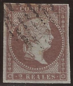 Isabel II  2 reales 1855 filigrana lazos