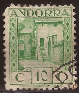 S Julià de Loria  1934 10 cents verde amarillento