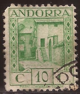 S Julià de Loria  1934 10 cents verde amarillento