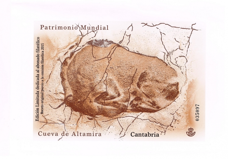 Boceto original previo a la emisión  2015  Cueva de Altamira  Cantabria.