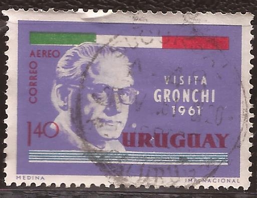 Visita Presidente Gronchi (It) 1961 aéreo 1,40 pesos