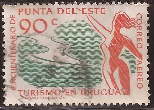 Cincuentenario de Punta del Este  1959 aéreo 90 cents