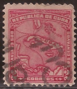 Mapa de Cuba  1914  2 centavos