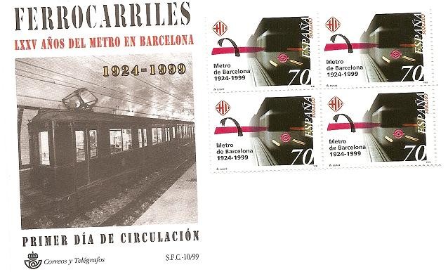Ferrocarriles -75 anivº del metro en Barcelona SPD