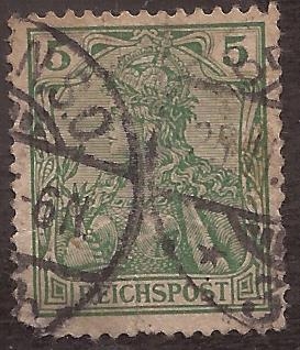 Germania con Corona Imperial  1900 reichspost 5 reichspfennig