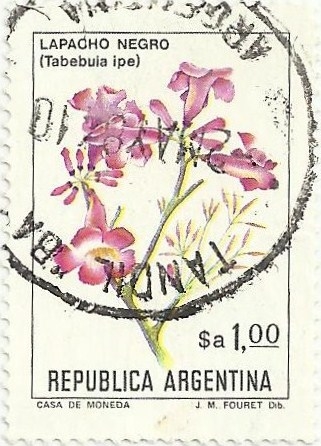 FLORES.TIPOS DE 1982 EN NUEVA MONEDA. LAPACHO NEGRO. Tabebuia ipe. YVERT AR 1357