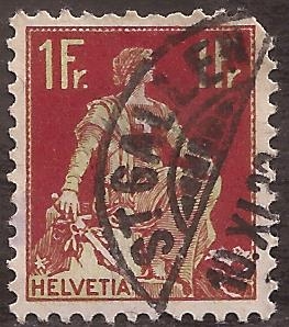 Helvetia Sentada  1908 1 franco