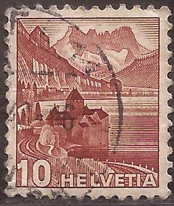 Castillo de Chillon en el Lago Geneva  1942 10 cents