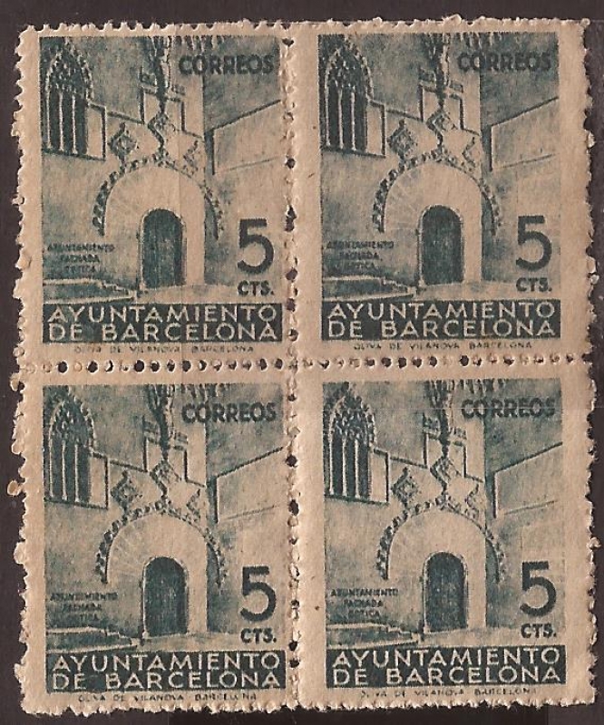 Puerta Gótica Ayuntamiento de Barcelona  1938 5 cents