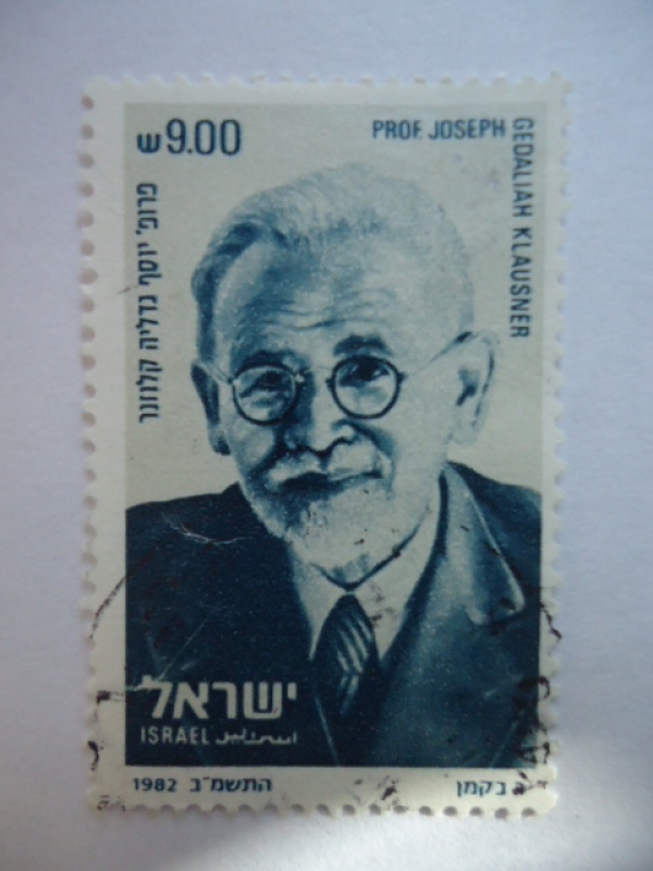 Prof. Joseeph Gedaliah Klausner. 1814-1958.