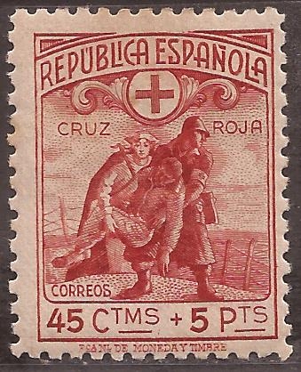 Cruz Roja República Española  1938 45 cents + 5 ptas