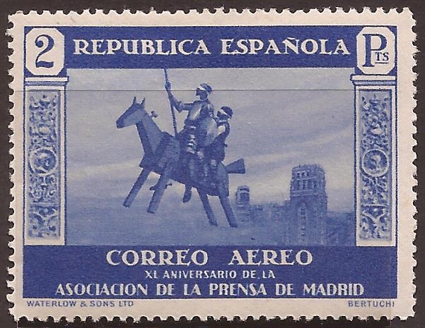 XL Aniversario Asociación de la Prensa  1936 aéreo 2 ptas