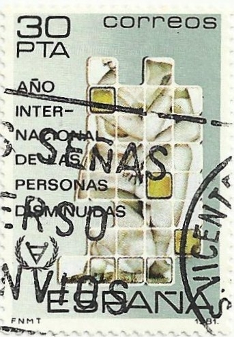 AÑO INTERNACIONAL DE LAS PERSONAS DISMINUIDAS. ALEGORIA Y LOGOTIPO. EDIFIL 2612