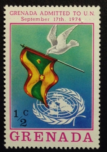 Bandera Grenada y símbolo ONU