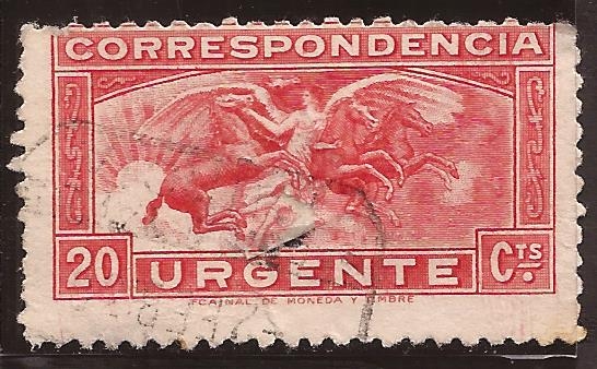 Angel y Caballos Urgente  1933 20 cents