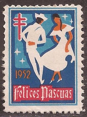 Pro-Tuberculosos. Felices Pascuas 1952  sin valor facial