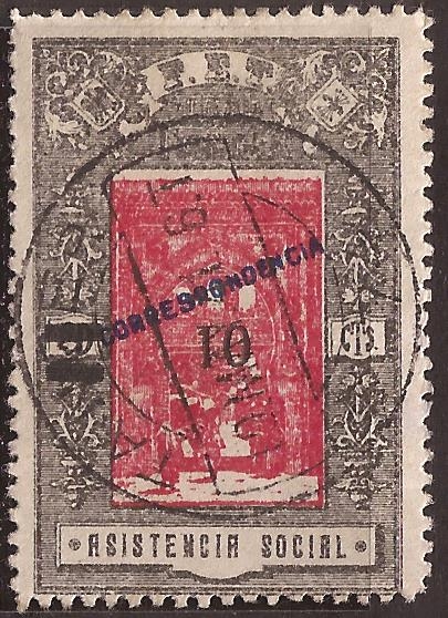 F.E.T. y de las J.O.N.S. Correspondencia. Asistencia Social Tánger  1938 20 cents + 10 cents