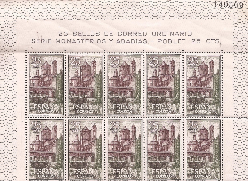 Monestir de Poblet. Claustre  1962 25 cents