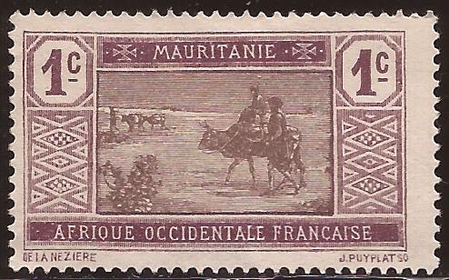 Nativos atravesando el desierto  1913  1 céntimo francés