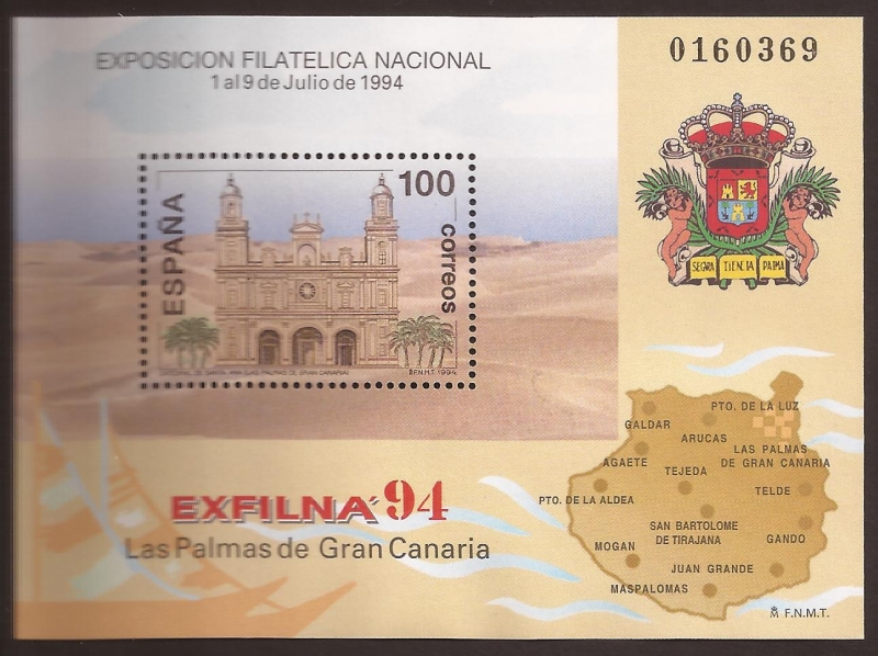 Exposición Filatélica Nacional. Las Palmas de Gran Canaria  1994 100 ptas