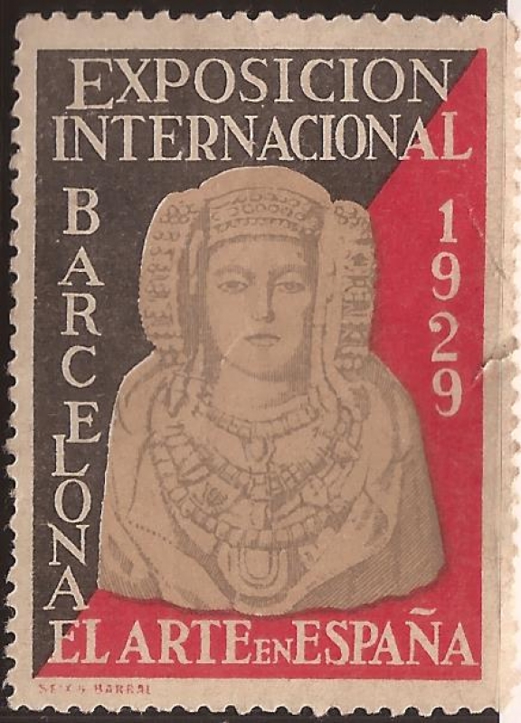 Exposición Internacional de Barcelona. El Arte en España. Dama de Elche  1929  sin valor facial