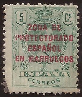 Alfonso XIII. Zona de Protectorado Español en Marruecos  1916 5 céntimos