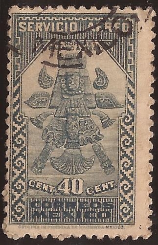 El Hombre Pájaro Azteca. Servicio Aéreo  1947 40 centavoas