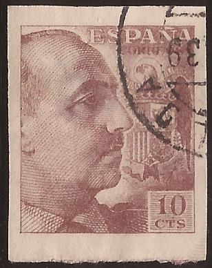 General Franco  1940 sin dentar 10 céntimos