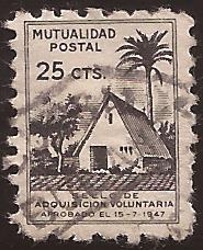 Mutualidad Postal. Adquisición voluntaria  1947  25 céntimos