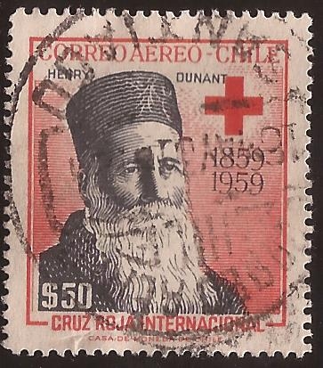 Centenario de Henry Dunant. Cofundador de la Cruz Roja Internacional  1959 aéreo 50 pesos