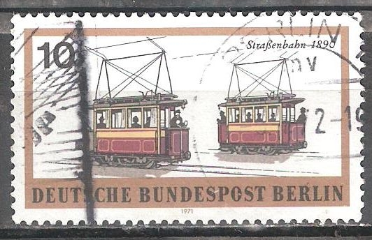 Berlin transporte ferroviario. tranvía eléctrico de 1890.