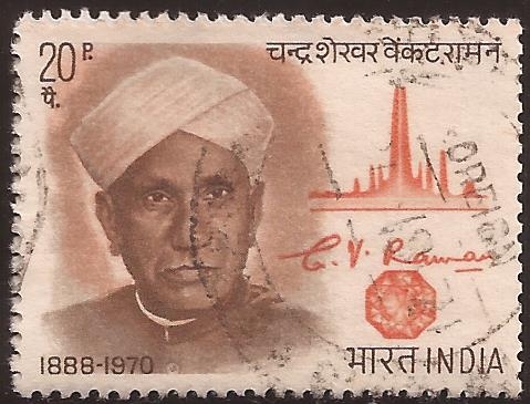 1er Aniversario de la Muerte de Chandrasekhara Venkata Raman. Científico  1971  20 paisas