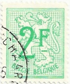 SERIE BÁSICA LEÓN HERÁLDICO. VALOR FACIAL 2 BEF, perf. 14. YVERT BE 1677