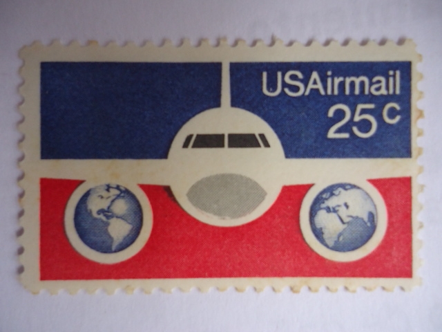 Estados Unidos. Avión - Globos y Bandera - Serie:Airmail 1974-1076