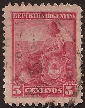 Alegoría a la Libertad, sentada  1899 5 centavos