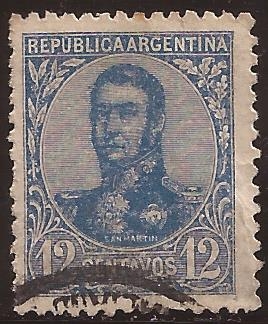General José Francisco de San Martín  1909  12 centavos