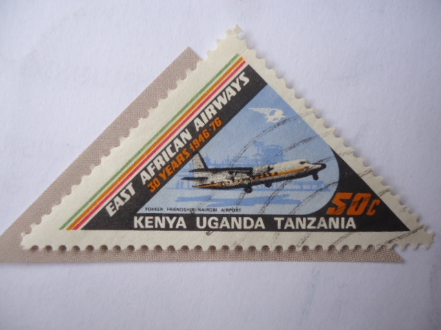 Kenya-Uganda-Tanzania-Africa Oriental Británica - Fokker. F.27 - 30 Aniversario (1946/76)- East Afri