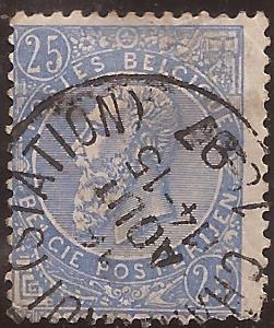 Rey Leopoldo II  1893 25 céntimos