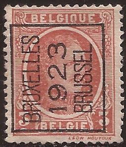 Rey Alberti I, precancelado en Bruselas  1923 5 céntimos