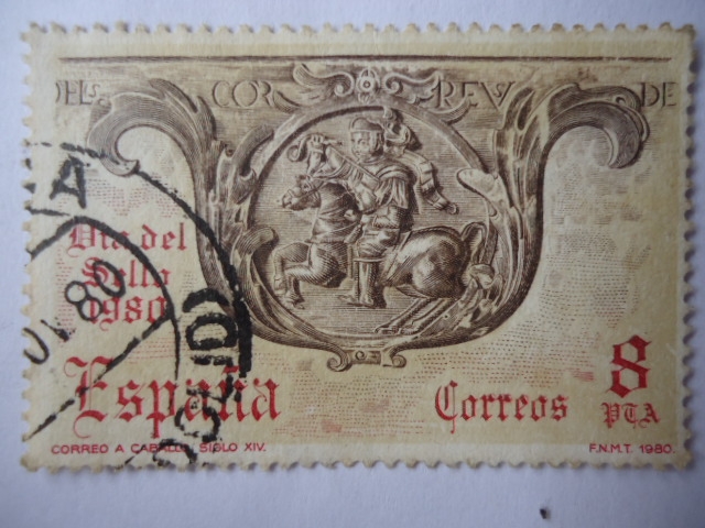 Ed:2575 - Dia del Sello 1980 - Correo a Caballo Siglo XIV.