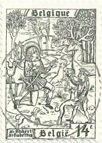 ESCENAS HISTÓRICAS. 1250 ANIVERSARIO DE LA MUERTE DE SAN HUBERTO. YVERT BE 1854