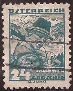 Leñador de Zell, Salzburgo  1934  24 groschen