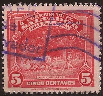 Arado indígena  1938 5 centavos