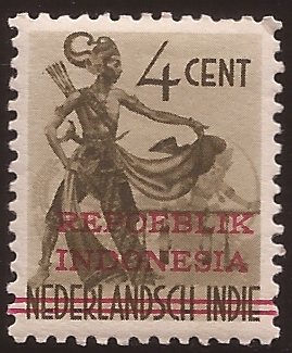 Wayang Wong bailarina de Java  1941 4 cent