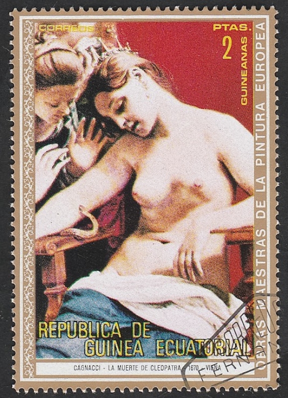 La muerte de Cleopatra, pintura de Cagnacci